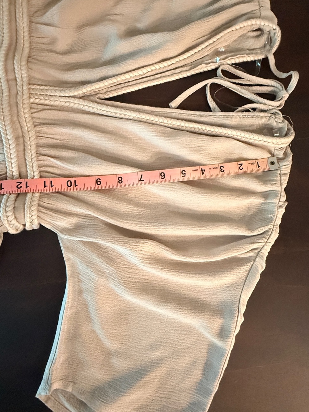 Wide-Leg V-Neck Jumpsuit in Light Beige - Picture 9 of 11